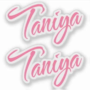 Taniya name in pink cursive x2