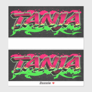 Tanja Vorname Name Graffiti Aufkleber Sticker
