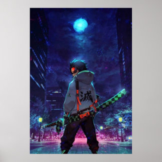 Tanjiro Kamado  Demon Slayer The Moon Poster