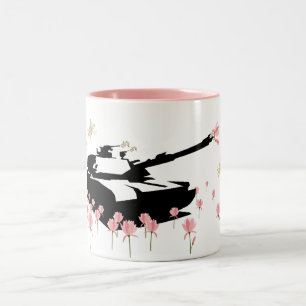 Tank and Tulips Two-Tone Coffee Mug