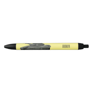 Tank cartoon illustration black ink pen