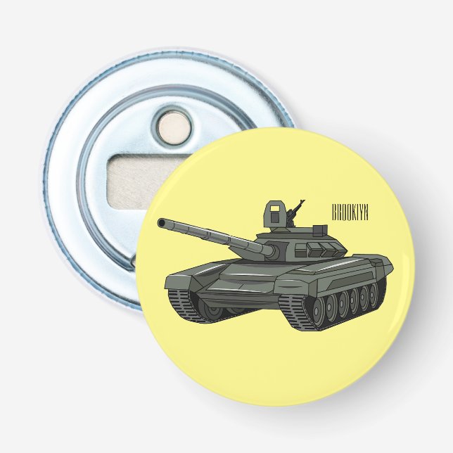 Tank cartoon illustration bottle opener (Front)