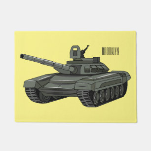 Tank cartoon illustration doormat