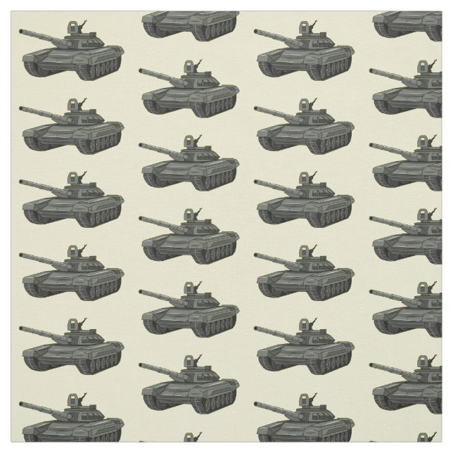 Tank cartoon illustration fabric (Swatch)