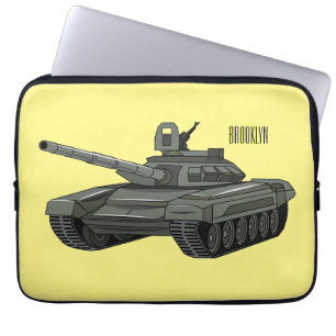 Tank cartoon illustration laptop sleeve