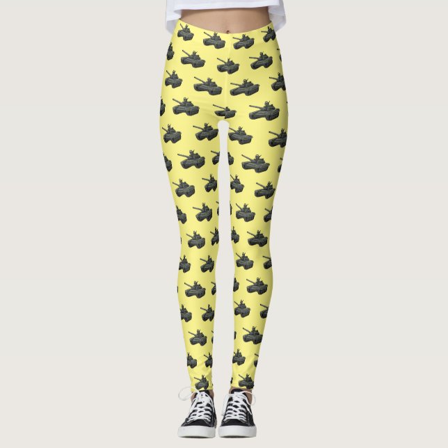 Tank cartoon illustration leggings (Front)