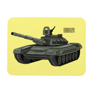 Tank cartoon illustration magnet