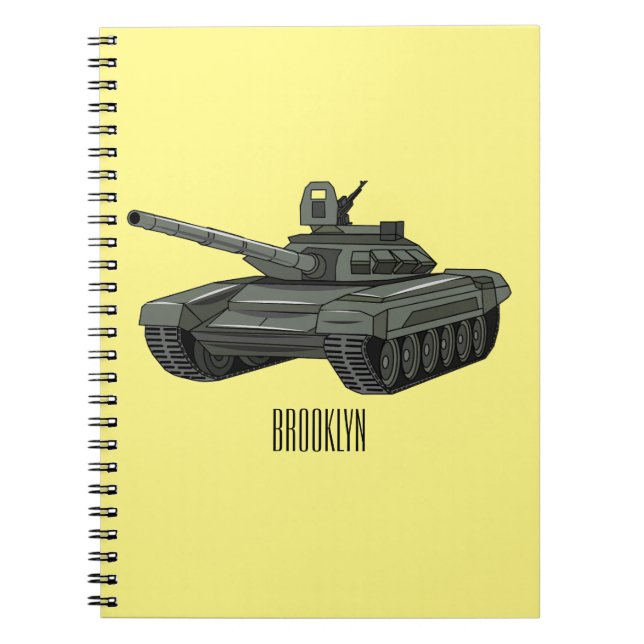 Tank cartoon illustration notebook (Front)