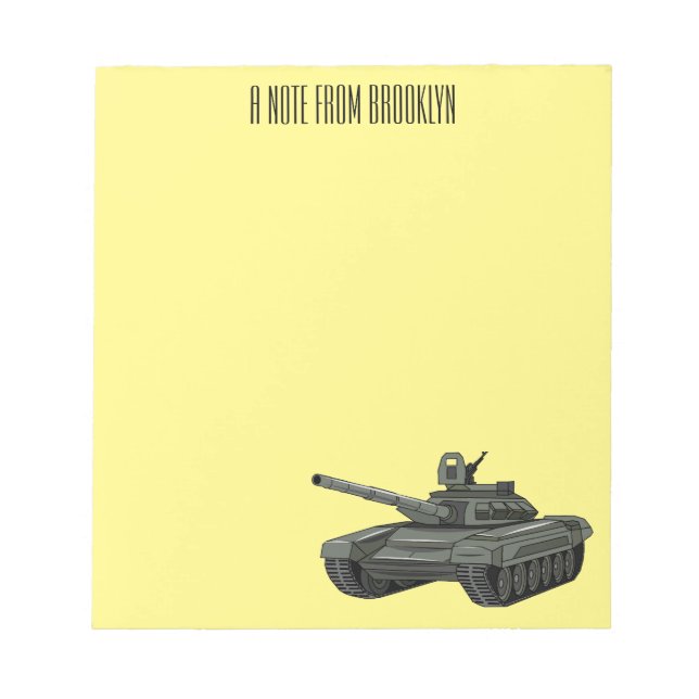 Tank cartoon illustration notepad (Front)