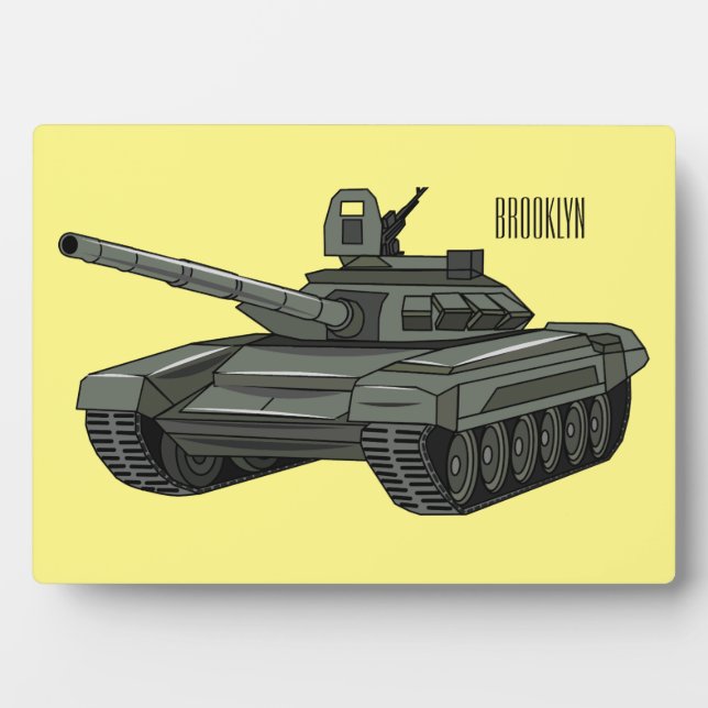 Tank cartoon illustration plaque (Front)