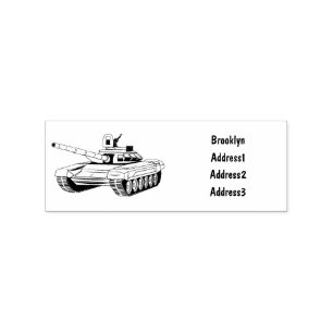 Tank cartoon illustration rubber stamp