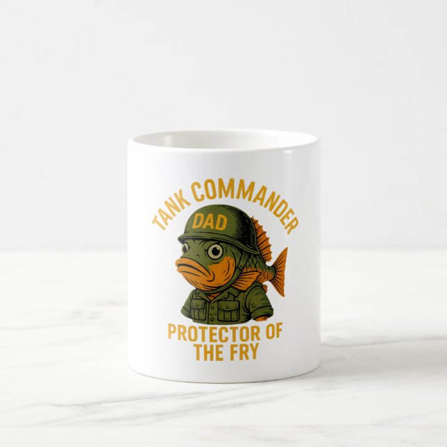 Tank Commander Dad – Funny Fish Father’s Day Coffee Mug (Center)