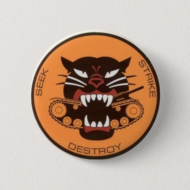 tank destroyer logo 6 cm round badge (Front)