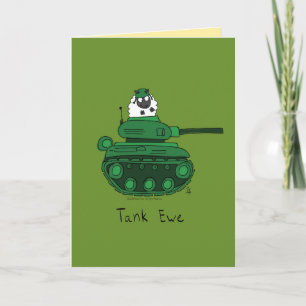 Tank Ewe - Thank You Sheep Funny Greeting Card