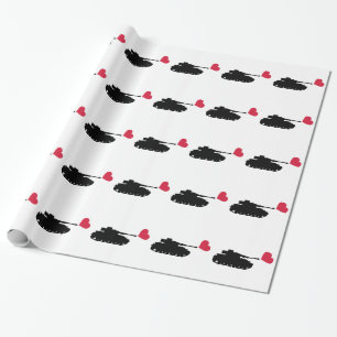 Tank red heart wrapping paper