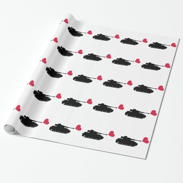 Tank red heart wrapping paper (Unrolled)