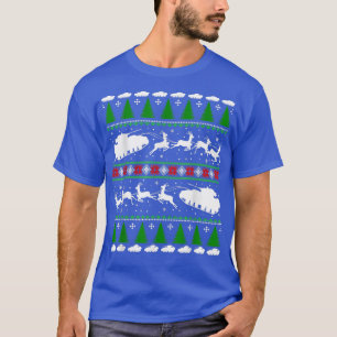 Tanker Reindeer Santa Sleigh Christmas Ugly Sweate T-Shirt