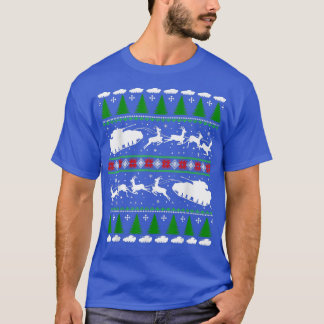 Tanker Reindeer Santa Sleigh Christmas Ugly Sweate T-Shirt