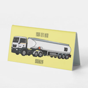 Tanker truck fuel transport cartoon illustration