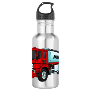 Tanker truck fuel transport cartoon illustration 532 ml water bottle