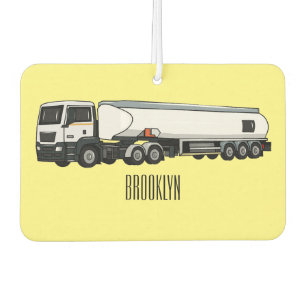 Tanker truck fuel transport cartoon illustration car air freshener