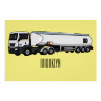 Tanker truck fuel transport cartoon illustration