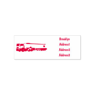 Tanker truck fuel transport cartoon illustration self-inking stamp