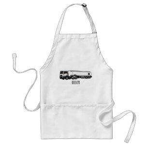Tanker truck fuel transport cartoon illustration standard apron