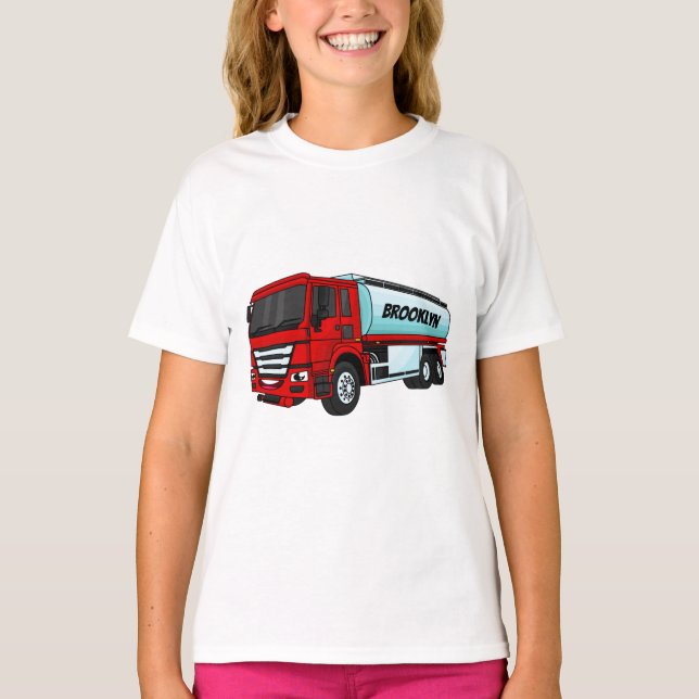 Tanker truck fuel transport cartoon illustration  T-Shirt (Front)
