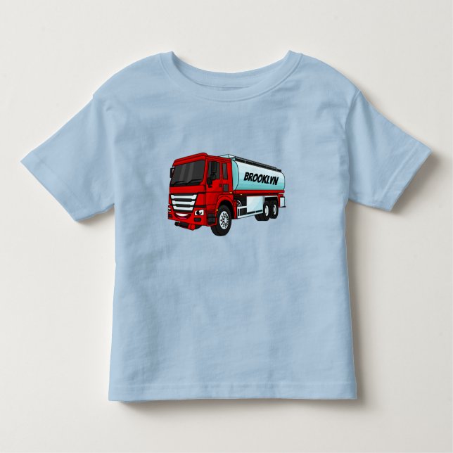 Tanker truck fuel transport cartoon illustration  toddler T-Shirt (Front)