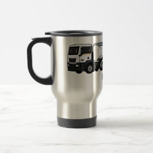 Tanker truck fuel transport cartoon illustration travel mug