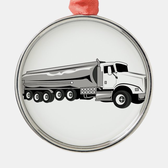 Tanker Truck Metal Ornament (Front)