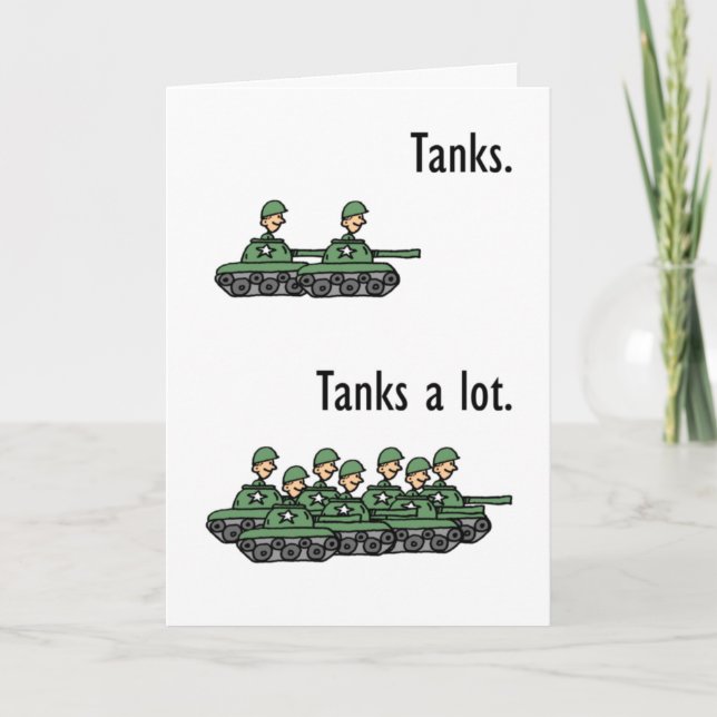 Tanks A Lot Veterans Day Card (Front)