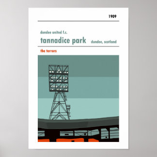 Tannadice, Dundee. Floodlights Stadium Print