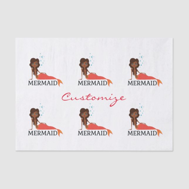 Tanned Brunette Mermaid Thunder_Cove Tissue Paper (Front)