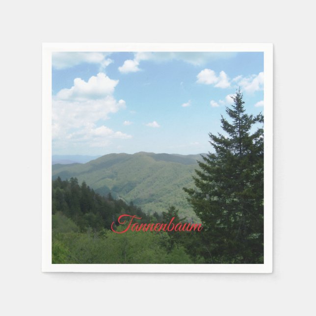Tannenbaum Mountain Christmas Napkin (Front)