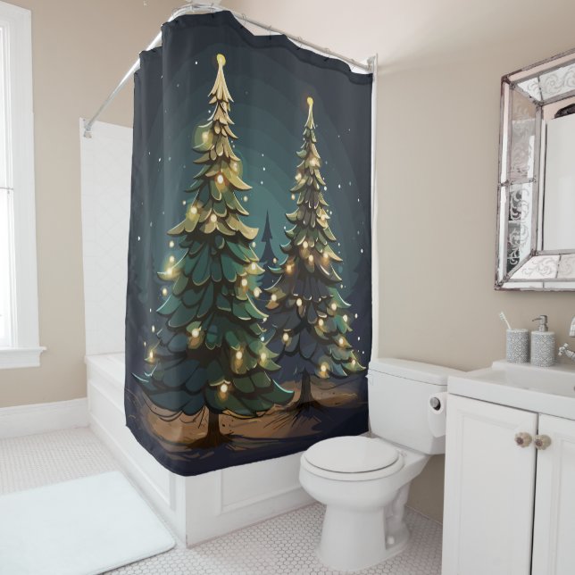 Tannenbaum Radiance Shower Curtain (In Situ)