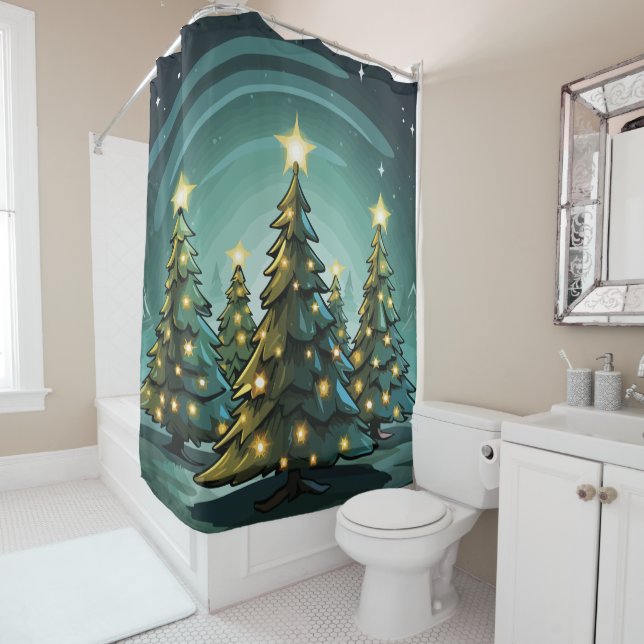 Tannenbaum Radiance Shower Curtain (In Situ)
