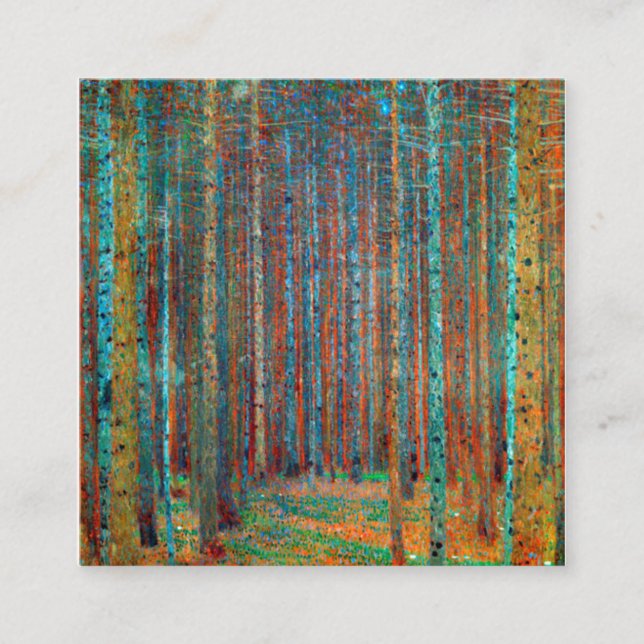 Tannenwald Gustav Klimt Square Business Card (Front)