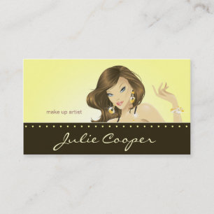 Tanning Business Card Yellow Woman