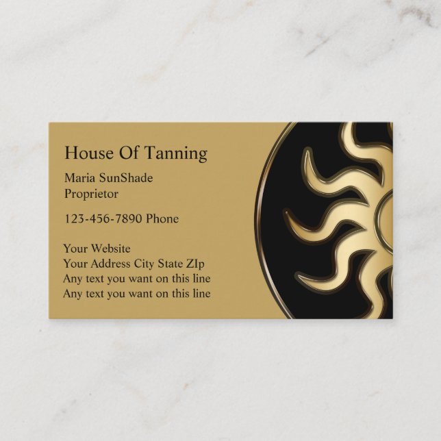 Tanning Business Cards (Front)