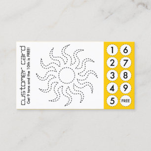 tanning salon cut out punch cards
