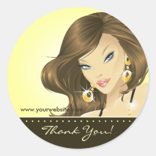 Tanning Salon Sticker Pretty Woman Yellow
