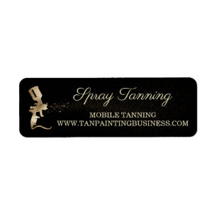 Tanning Spray Airbrush Gold Return Address Label