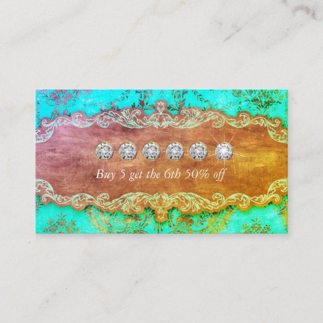 Tanning Vintage Loyalty Card Damask Suede (Front)