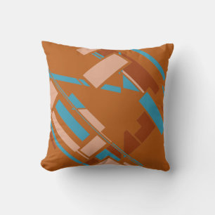 Tannish Rust Turquoise Orange Southwest Diagonal Cushion