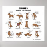 TANO Signals Poster<br><div class="desc">After seeing my BOOGIE (Calming) SIGNALS illustration,  a client commissioned this poster of TANO,  his pitbull. Now available to all pittie lovers!</div>