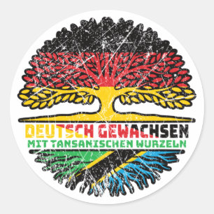 Tansania Tansanisch Deutsch Deutschland Baum Classic Round Sticker