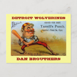 TANSILL'S CIGAR ADVERTISING POSTCARD VNTG BASEBALL