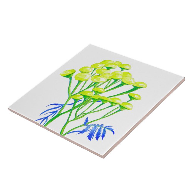 Tansy on a Ceramic Tile (Side)
